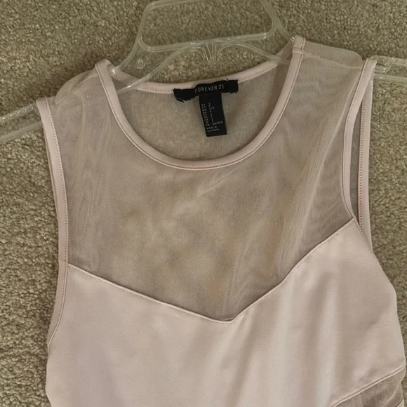 Forever 21 Pink Mesh Panel Bodysuit - Picture 3 of 3